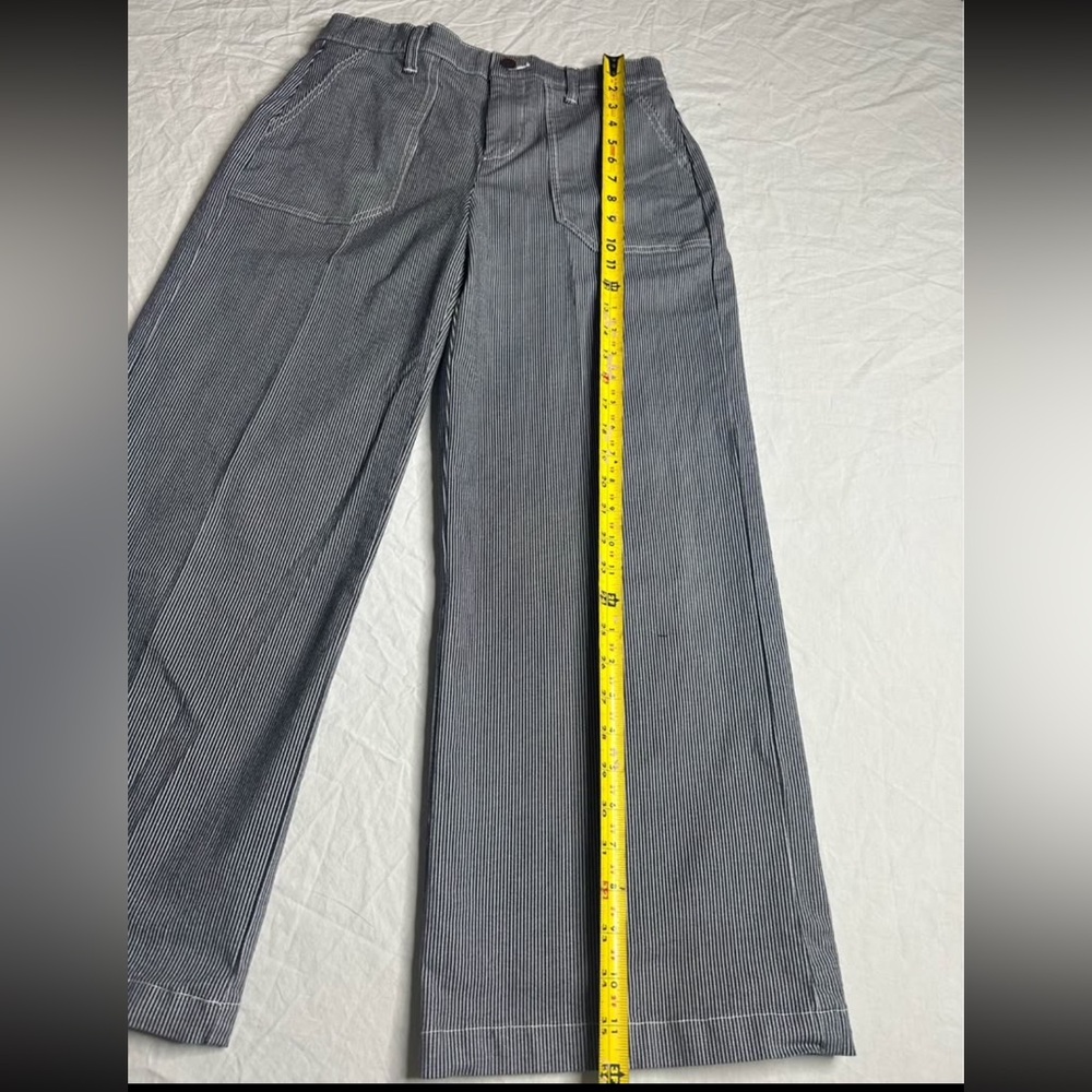 Evereve Navy/White Stripped Wide-Leg Pants - Picture 3 of 5
